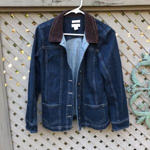 Fitted Jean jacket denim & brown corduroy corduroy collar